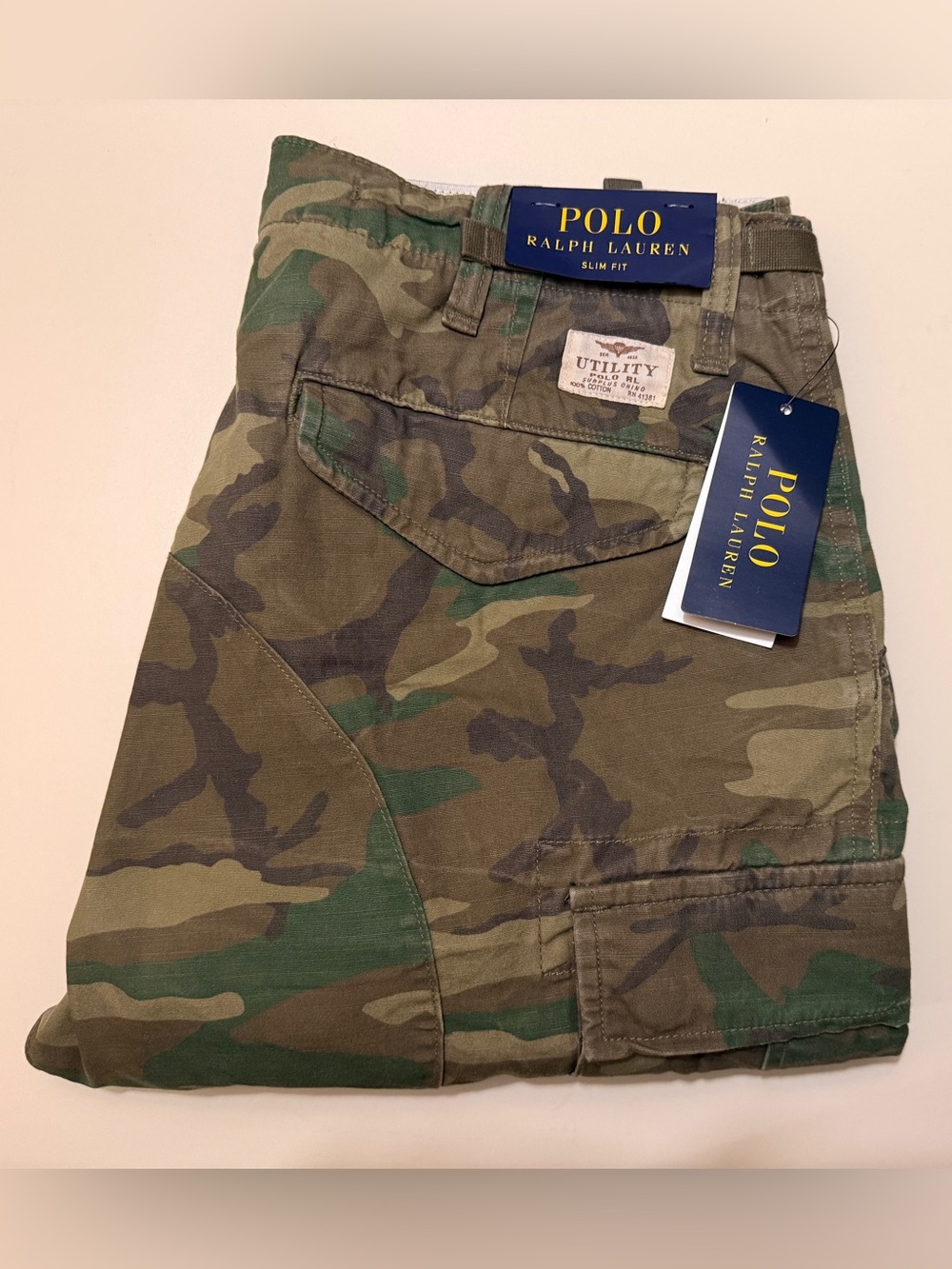 Polo Ralph Lauren Olive Green Camouflage Cargo Pants(brand new)